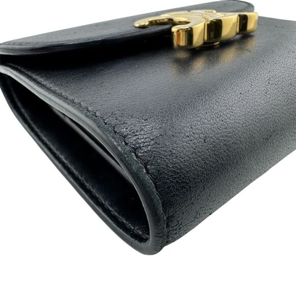 Celine Trifold Wallet Black Ladies - Picture 3 of 8